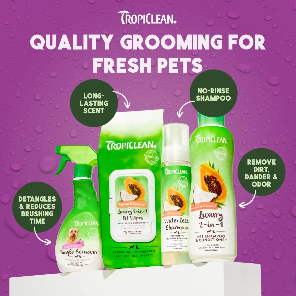 TropiClean Dog Detangler Spray 16 oz | Dematting & Leave-in Conditioner for All Coat Types - view 7
