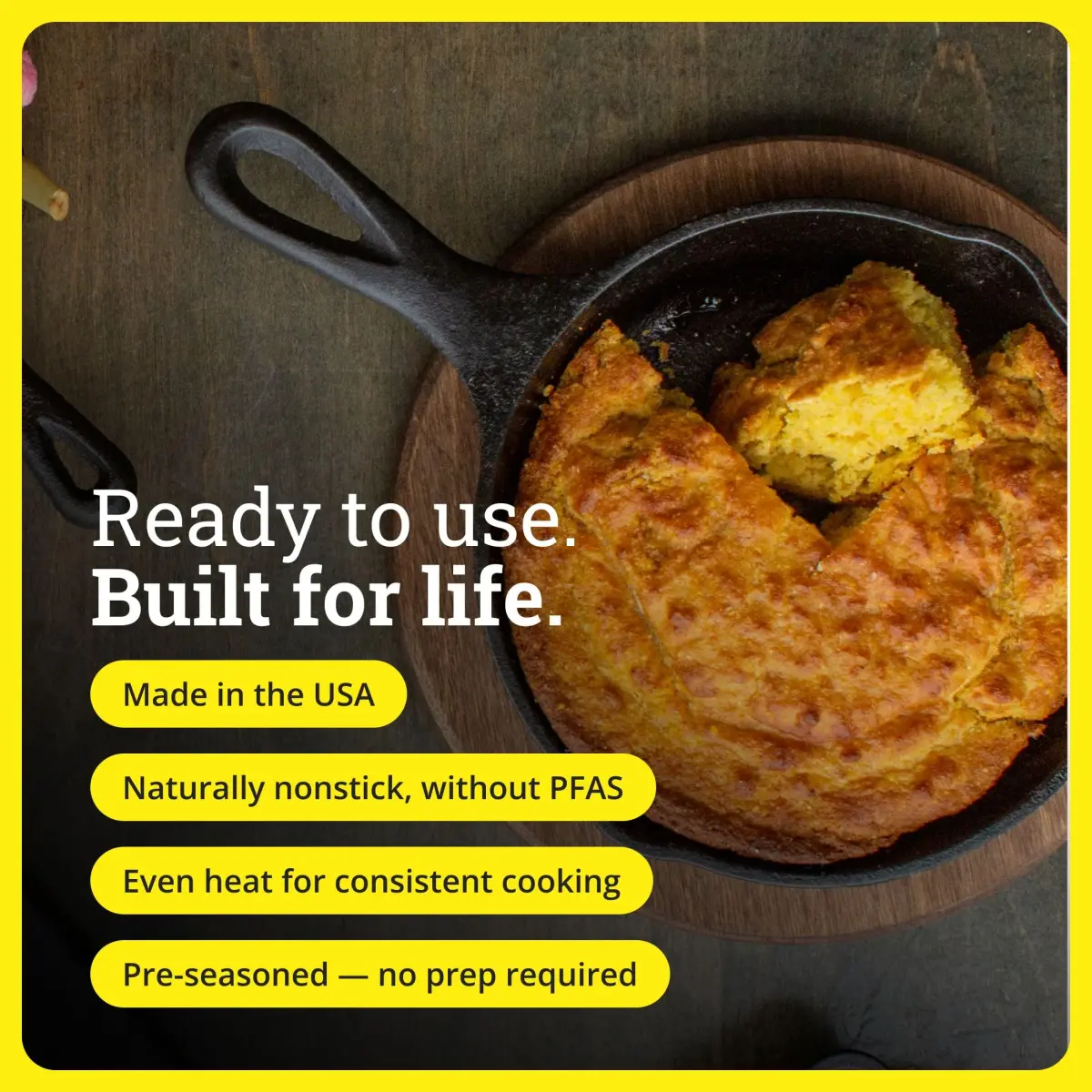 Lodge Seasoned Cast Iron Skillet 6.5 Inch | Naturally Non-Stick Cookware for Oven, Stove, Grill, Campfire - view 3