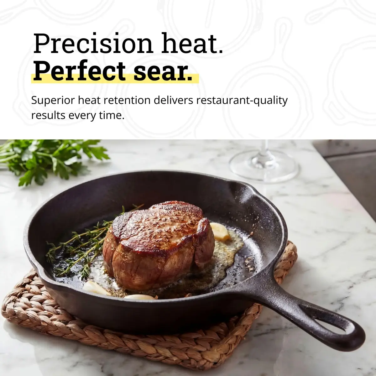 Lodge Seasoned Cast Iron Skillet 6.5 Inch | Naturally Non-Stick Cookware for Oven, Stove, Grill, Campfire - view 4