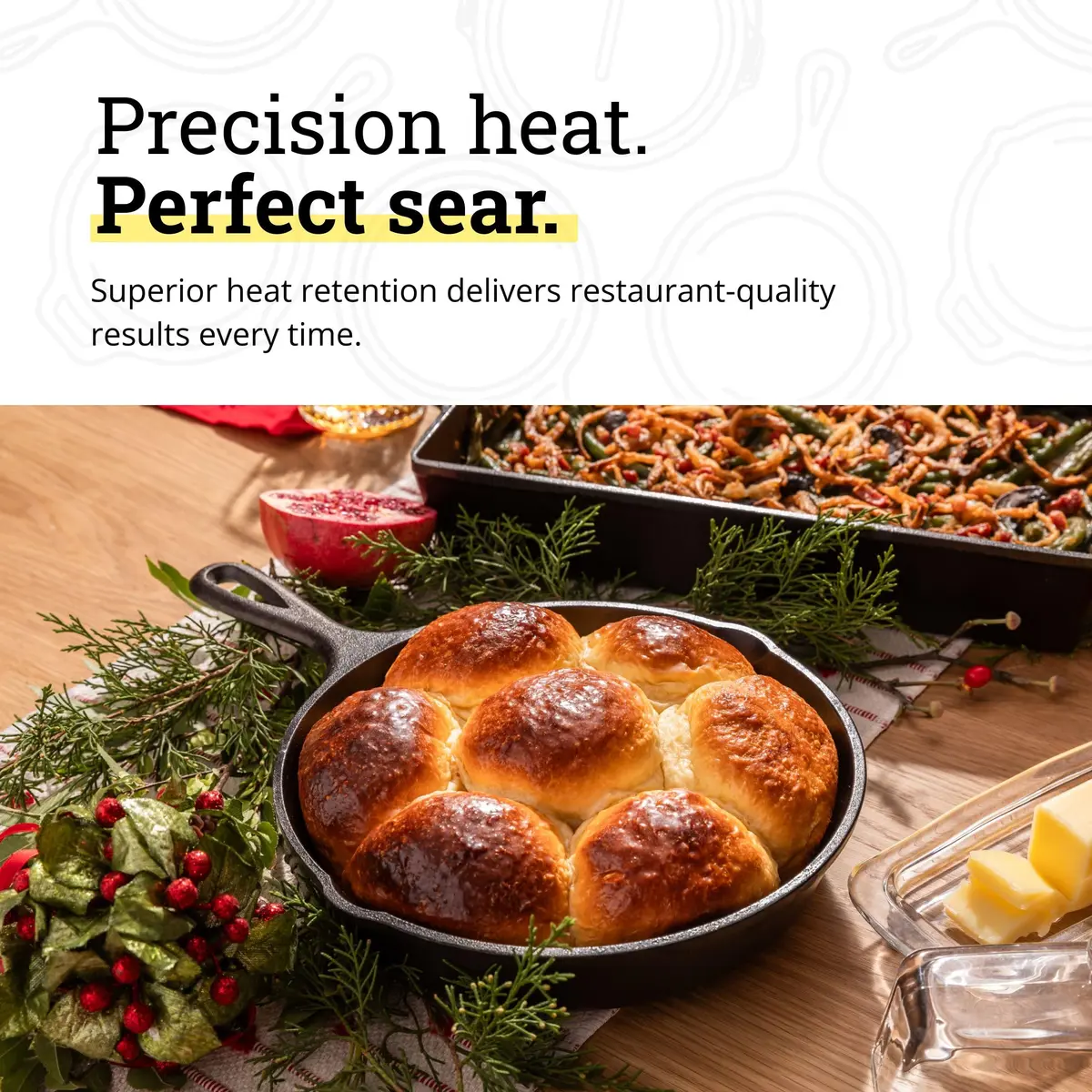 Lodge 9 Inch Seasoned Cast Iron Skillet | Naturally Non-Stick & Oven Safe - view 5