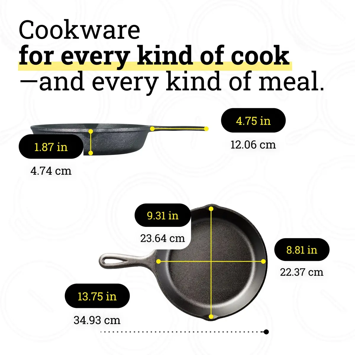 Lodge 9 Inch Seasoned Cast Iron Skillet | Naturally Non-Stick & Oven Safe - view 7