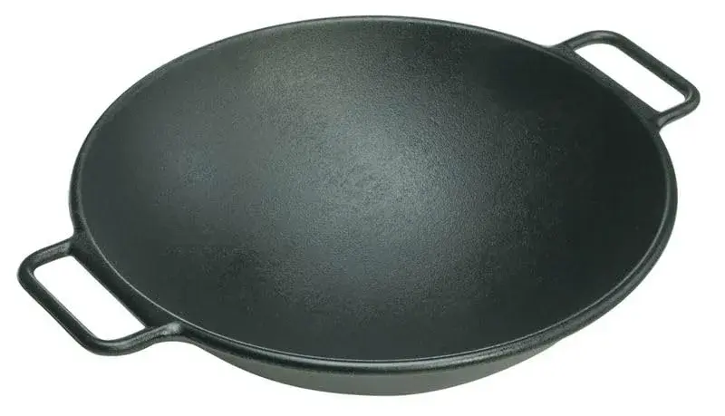 Lodge Bold 14 Inch Seasoned Cast Iron Wok | 3.0 L (101.4 Fl Oz) Stir-Fry Pan - view 3