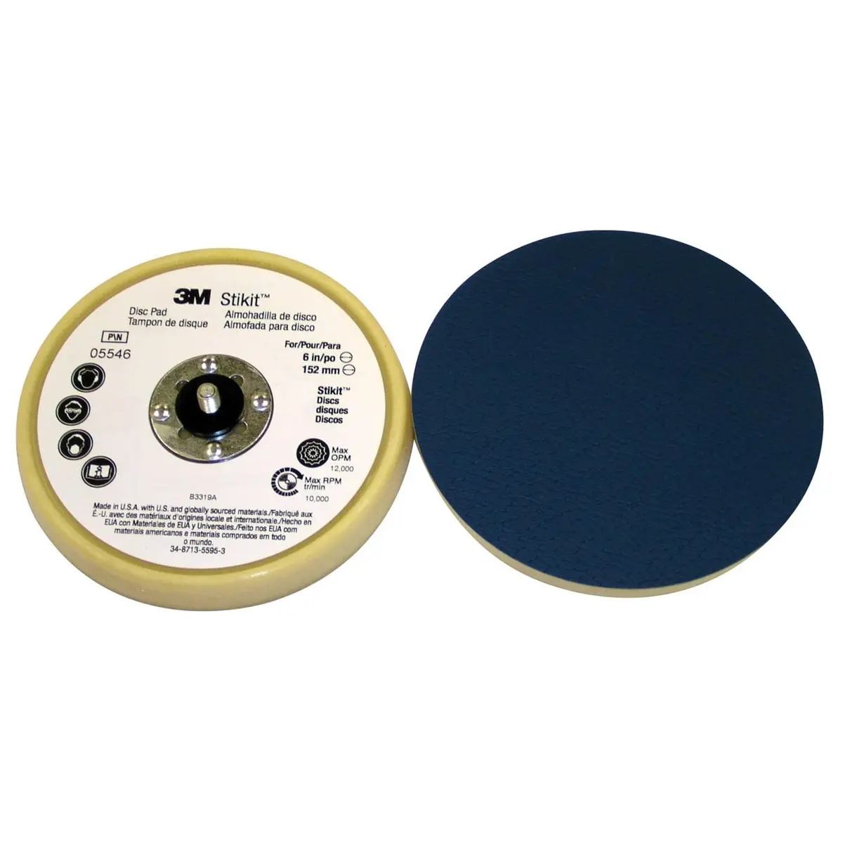 3M 5546 Low Profile Finishing Disc Pad | Fine Aluminum Oxide, 24 Grit, 0.3125 inch Arbor, Foam Construction - main product image