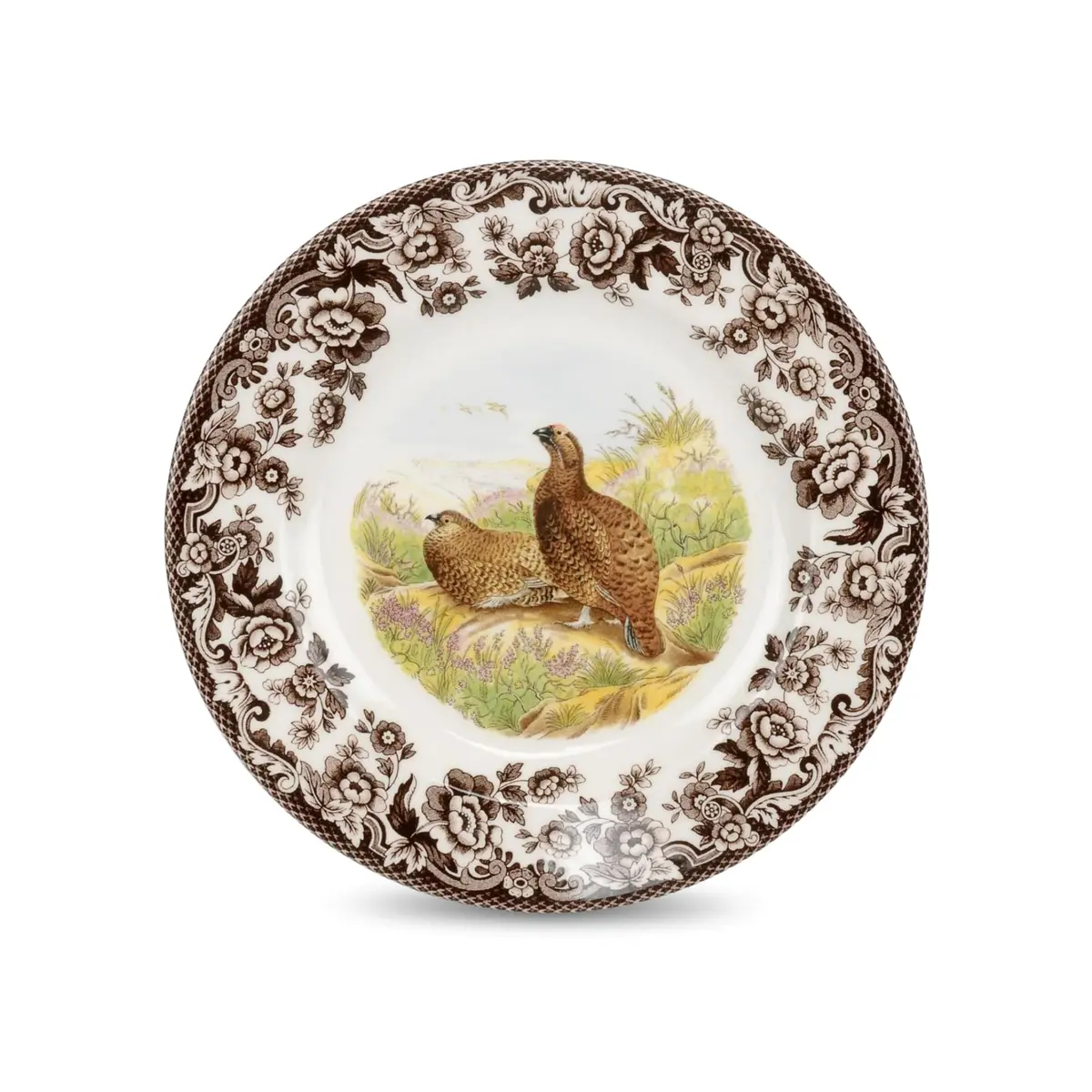 Spode Woodland Red Grouse Salad Plate 8" | British Game Bird Design, Fine Earthenware, Made in England, Microwave & Dishwasher Safe - main product image