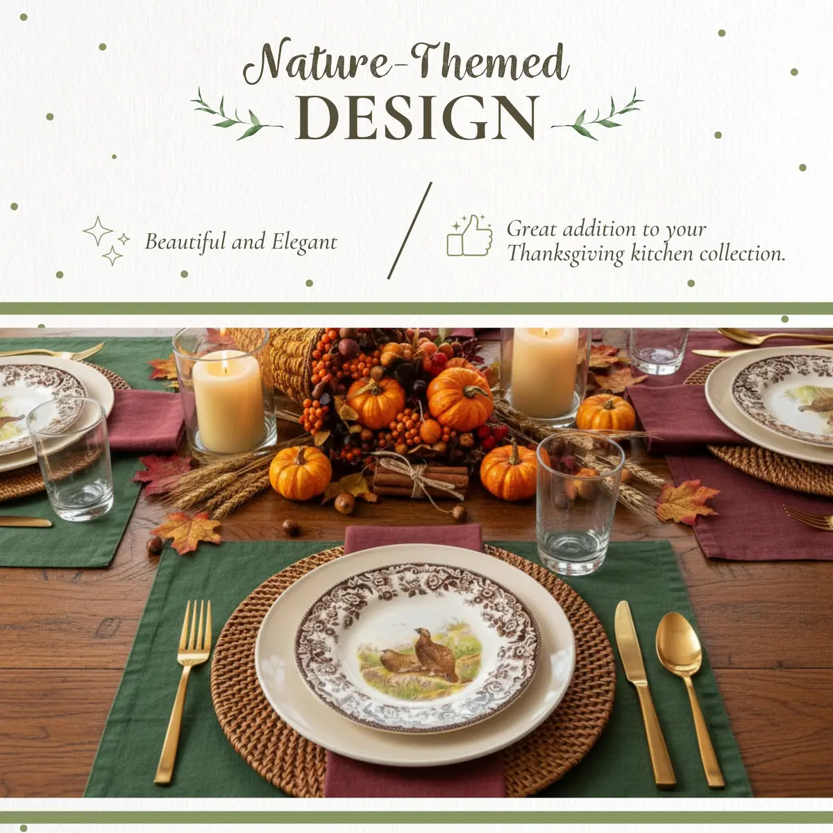 Spode Woodland Red Grouse Salad Plate 8" | British Game Bird Design, Fine Earthenware, Made in England, Microwave & Dishwasher Safe - view 3