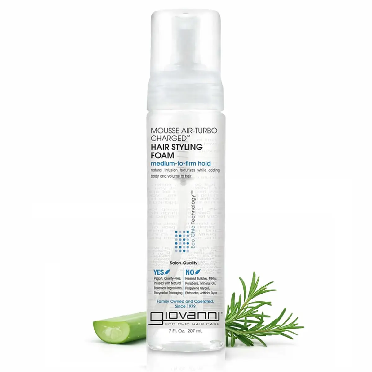 GIOVANNI Air-Turbo Charged Styling Foam Mousse, 207ml (7 fl oz) | Volumizing for Curly & Wavy Hair - main product image