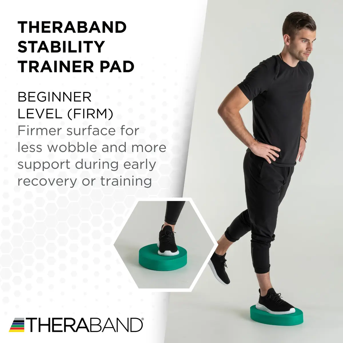 THERABAND Stability Trainer Pad, Foam Balance Pad, Firm, Set of 2, Green | Improve Balance & Core Strength - view 6