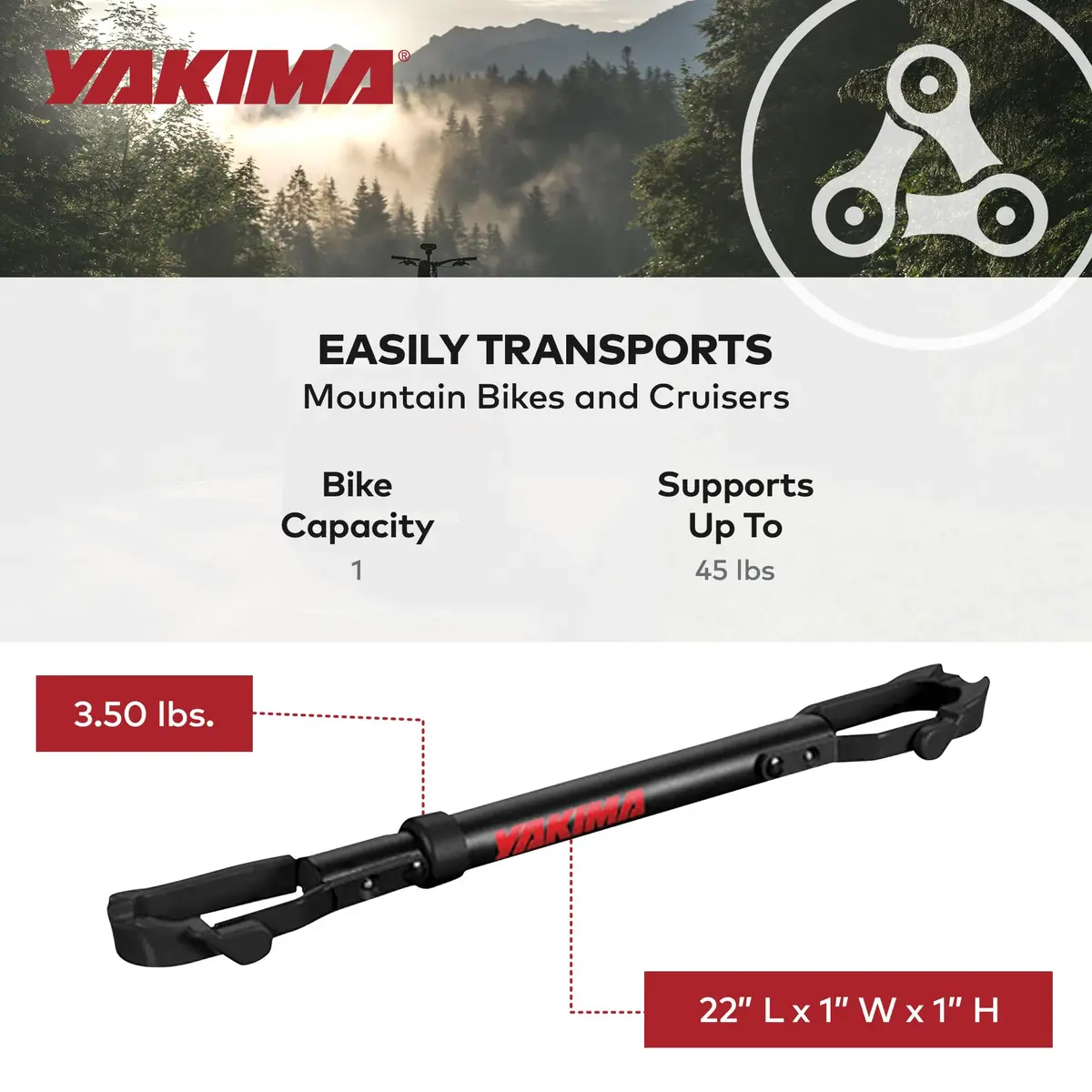 Yakima TubeTop Mast-Style Bike Frame Adapter for Hitch Rack Transport | Versatile, Stable & Easy to Install - view 4