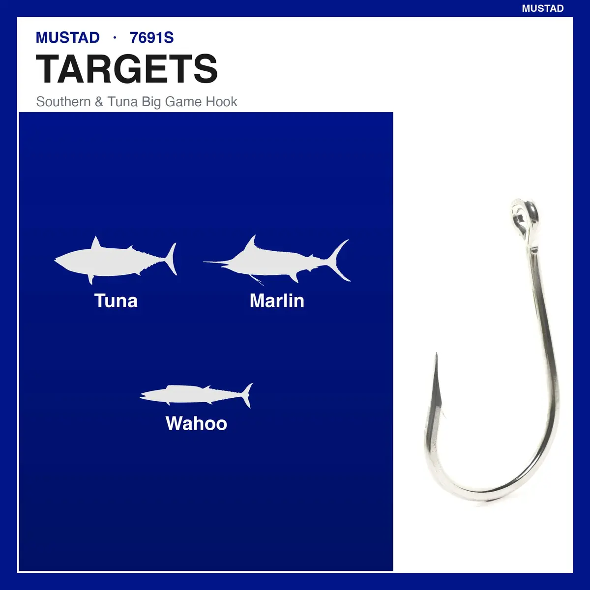 Mustad Big Game Southern & Tuna SS Forged Fishing Hook 7/0 | Corrosion-Resistant Saltwater Hook (70-120 chars) - view 2