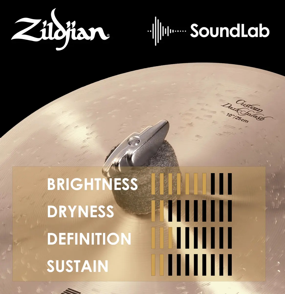 Zildjian 10" K Custom Dark Splash Cymbal | Dark, Responsive, Drier Sound for Drummers - view 5