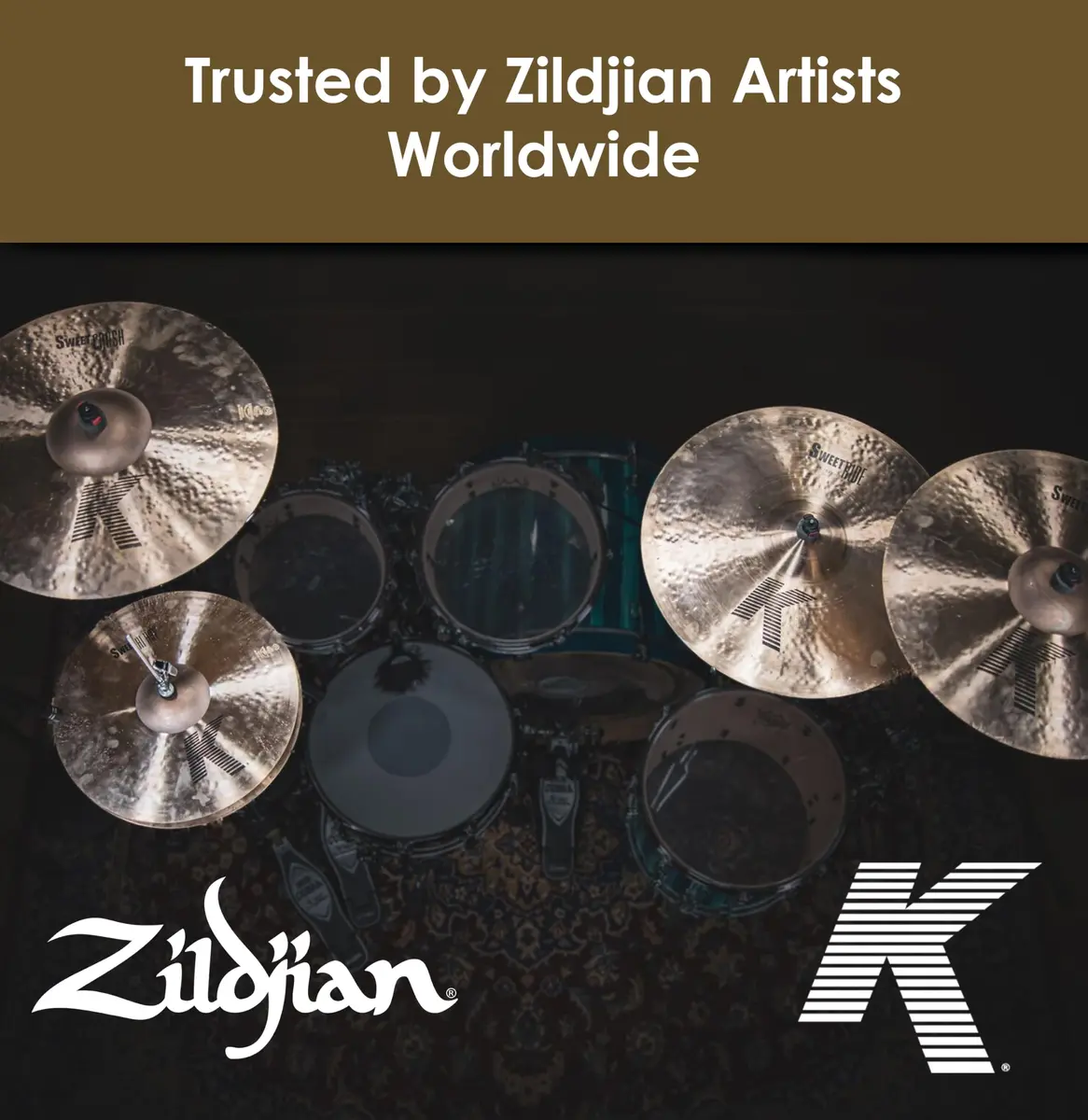Zildjian 10" K Custom Dark Splash Cymbal | Dark, Responsive, Drier Sound for Drummers - view 6