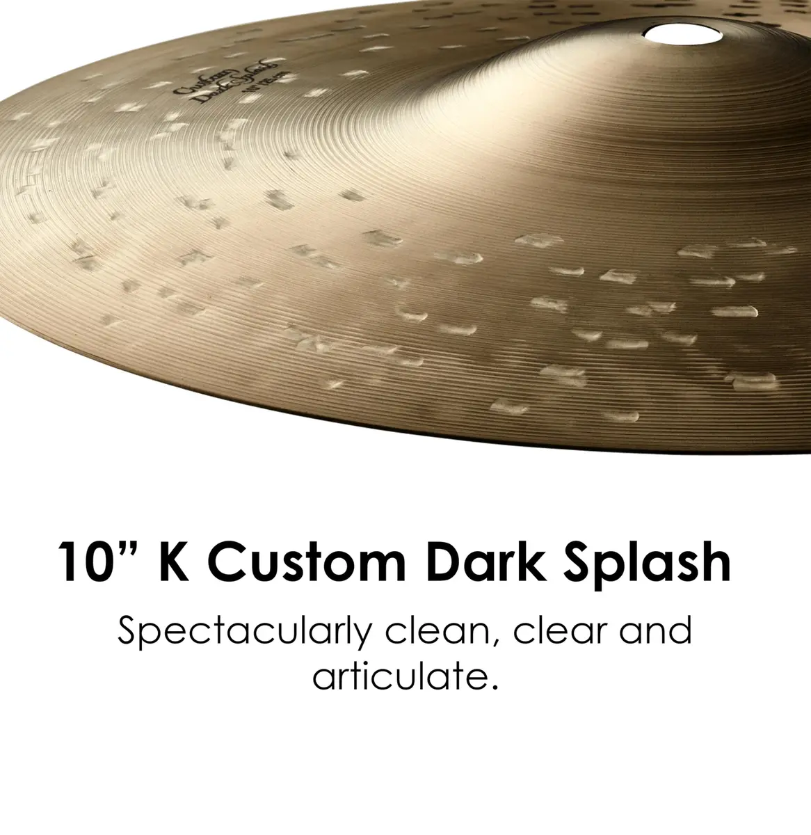 Zildjian 10" K Custom Dark Splash Cymbal | Dark, Responsive, Drier Sound for Drummers - view 3