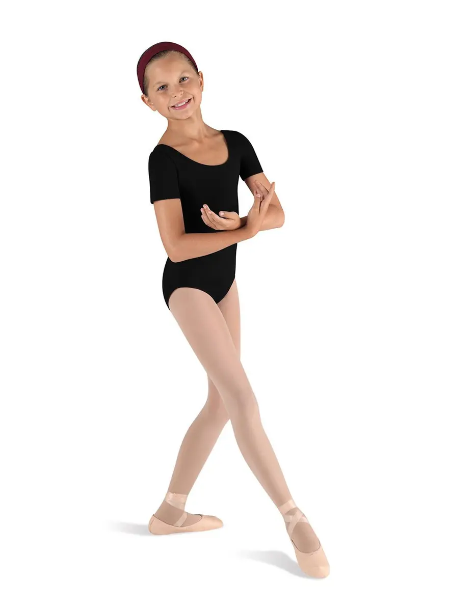 Bloch Ballet Short Sleeve Leotard in Black | Classic Girl's Dancewear (70-120 chars) - view 2