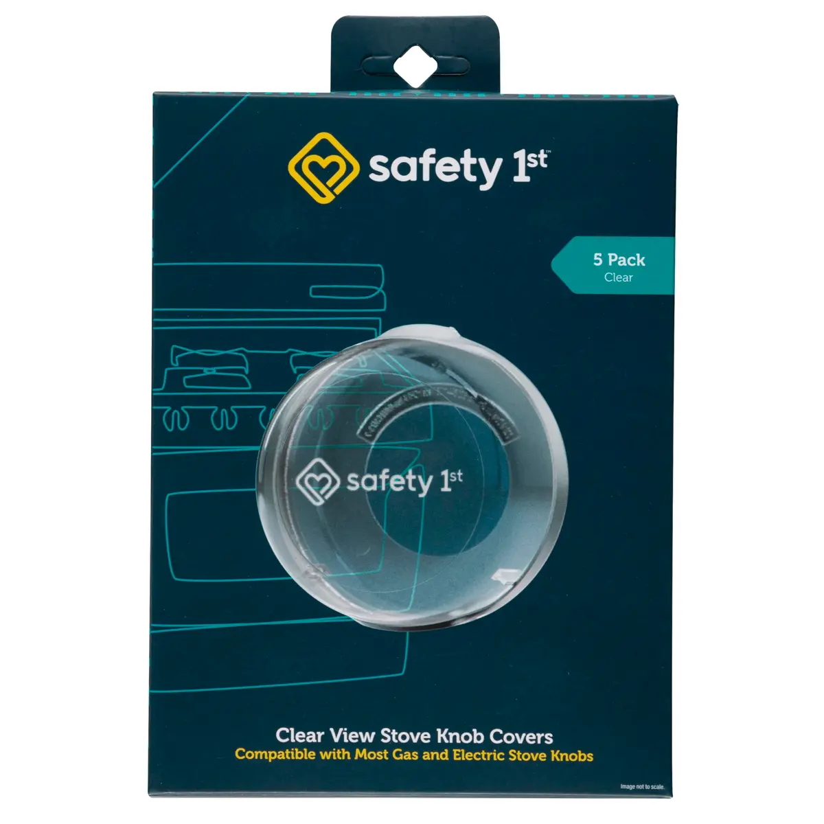 Safety 1st Clear View Stove Knob Covers (Set of 5) | Universal Fit for Gas & Electric Stoves - main product image