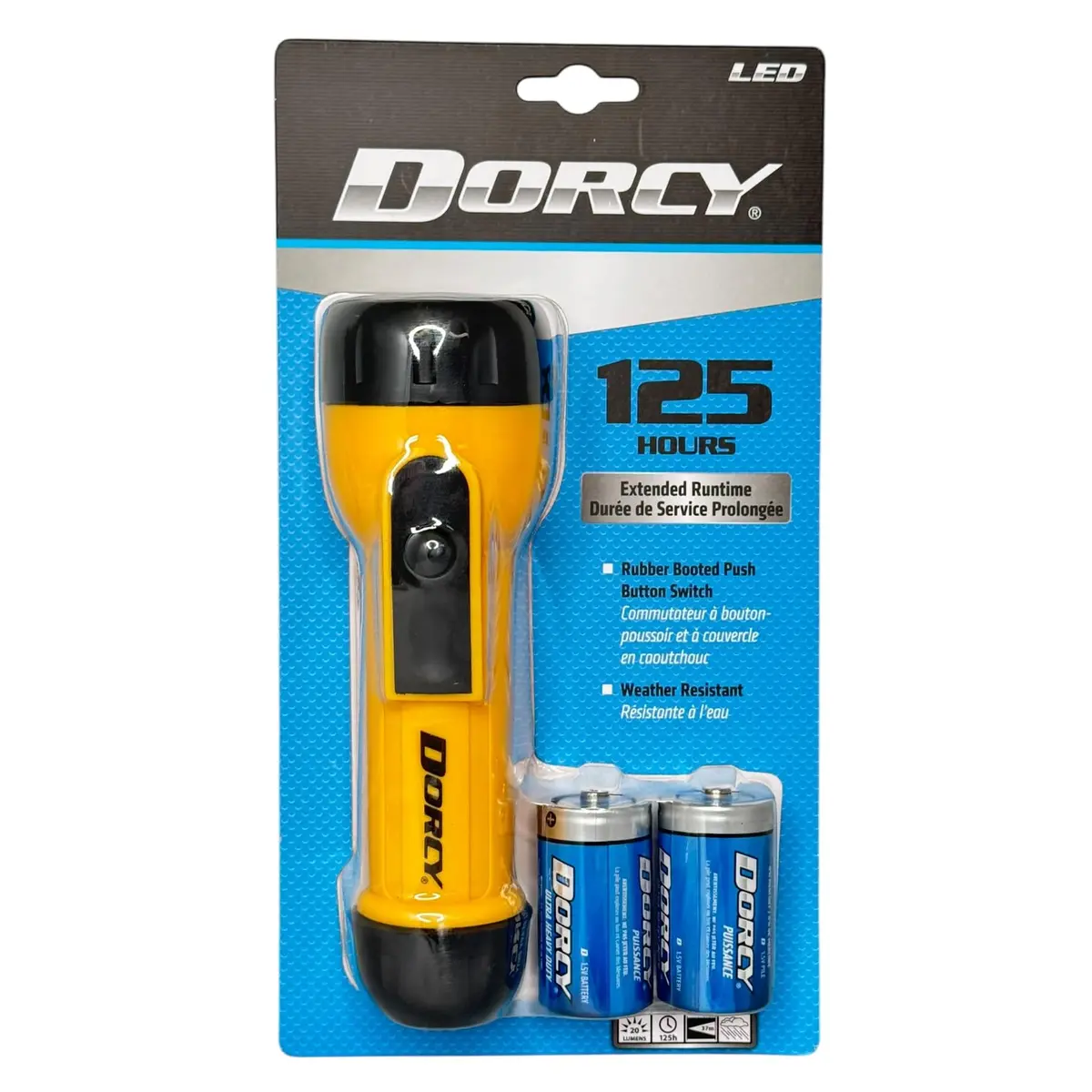 Dorcy Heavy Duty Worklight Flashlight with D Batteries, 20 Lumens | 123-Hour Runtime - view 7