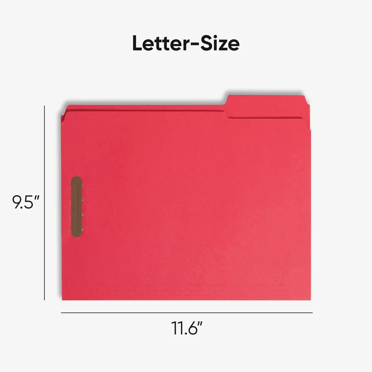 SMEAD Red Fastener File Folders with Prongs 3 Tab Letter Size | Durable, Environmentally Responsible Office File - view 3