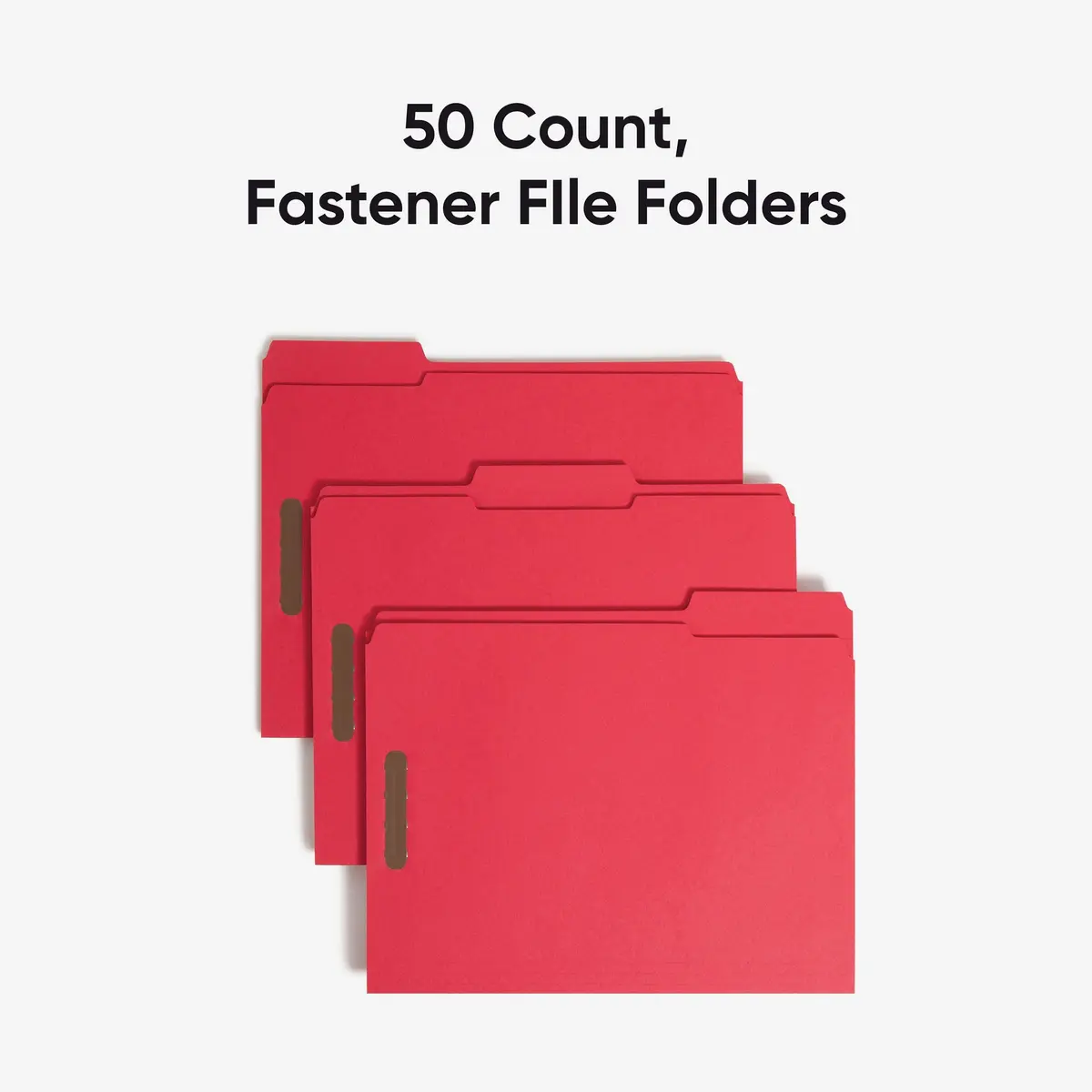 SMEAD Red Fastener File Folders with Prongs 3 Tab Letter Size | Durable, Environmentally Responsible Office File - view 4