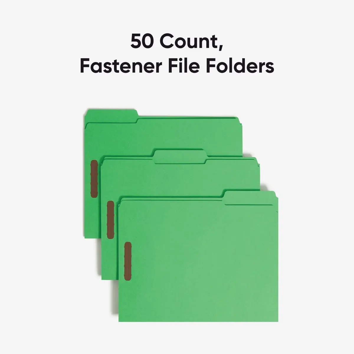 SMEAD Fastener File Folder with Prongs, 3 Tab Letter Size | Green 50 Pack, 11-5/8 x 9-1/2 inches - view 4