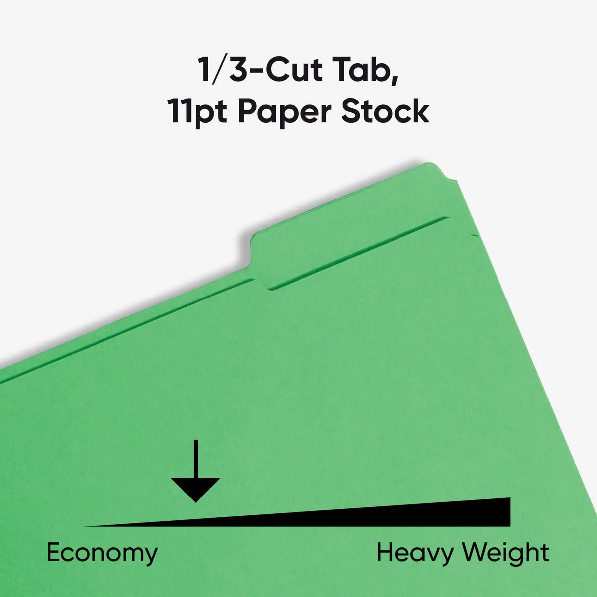 SMEAD Fastener File Folder with Prongs, 3 Tab Letter Size | Green 50 Pack, 11-5/8 x 9-1/2 inches - view 5
