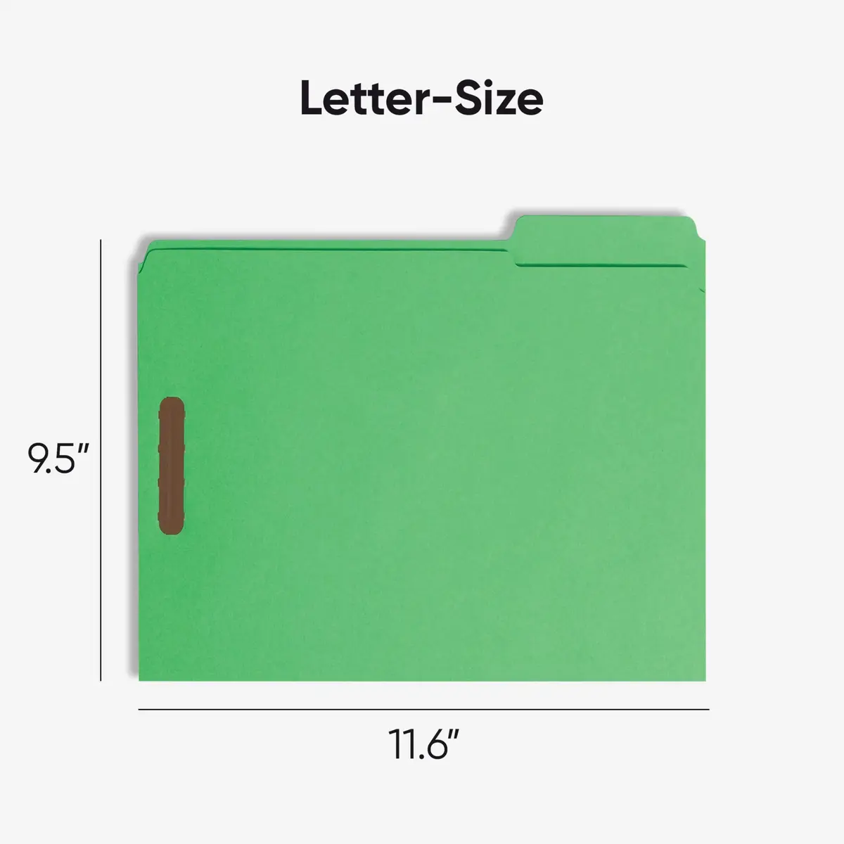 SMEAD Fastener File Folder with Prongs, 3 Tab Letter Size | Green 50 Pack, 11-5/8 x 9-1/2 inches - view 3