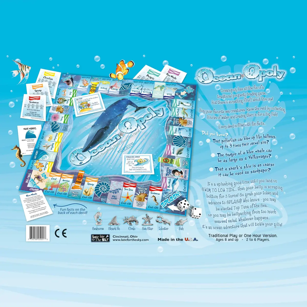 Late for the Sky Ocean-Opoly Board Game - Marine Life Strategy Fun | Educational Marine Facts for Kids & Adults - view 5
