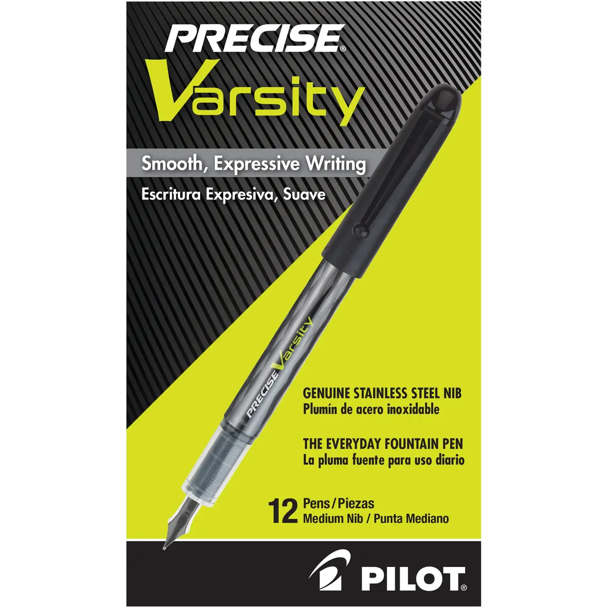 PILOT Precise Varsity Pre-Filled Fountain Pens 1.0mm | Purple Ink Disposable Pack of 12 - view 4