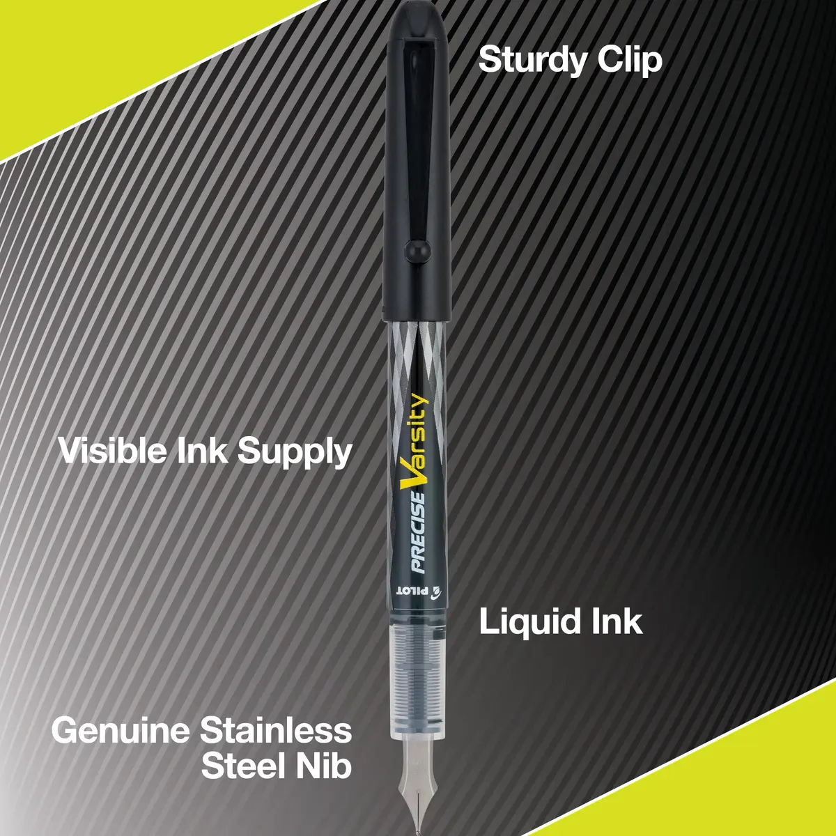 PILOT Precise Varsity Pre-Filled Fountain Pens 1.0mm | Purple Ink Disposable Pack of 12 - view 2