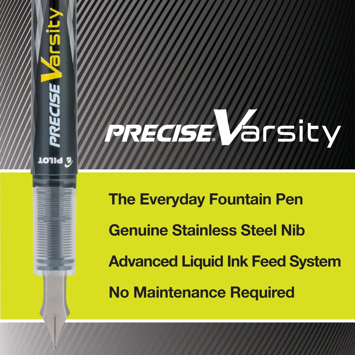 PILOT Precise Varsity Pre-Filled Fountain Pens 1.0mm | Purple Ink Disposable Pack of 12 - view 3