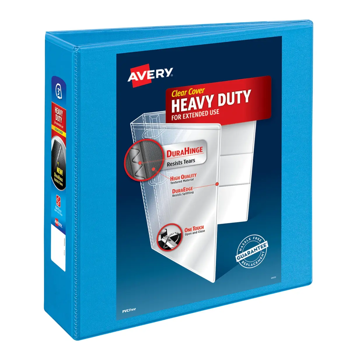 Avery Heavy-Duty View 3 Ring Binder, 3" Slant D-Ring, 635-Page Capacity, Light Blue | Durable Office & School Organizer - main product image