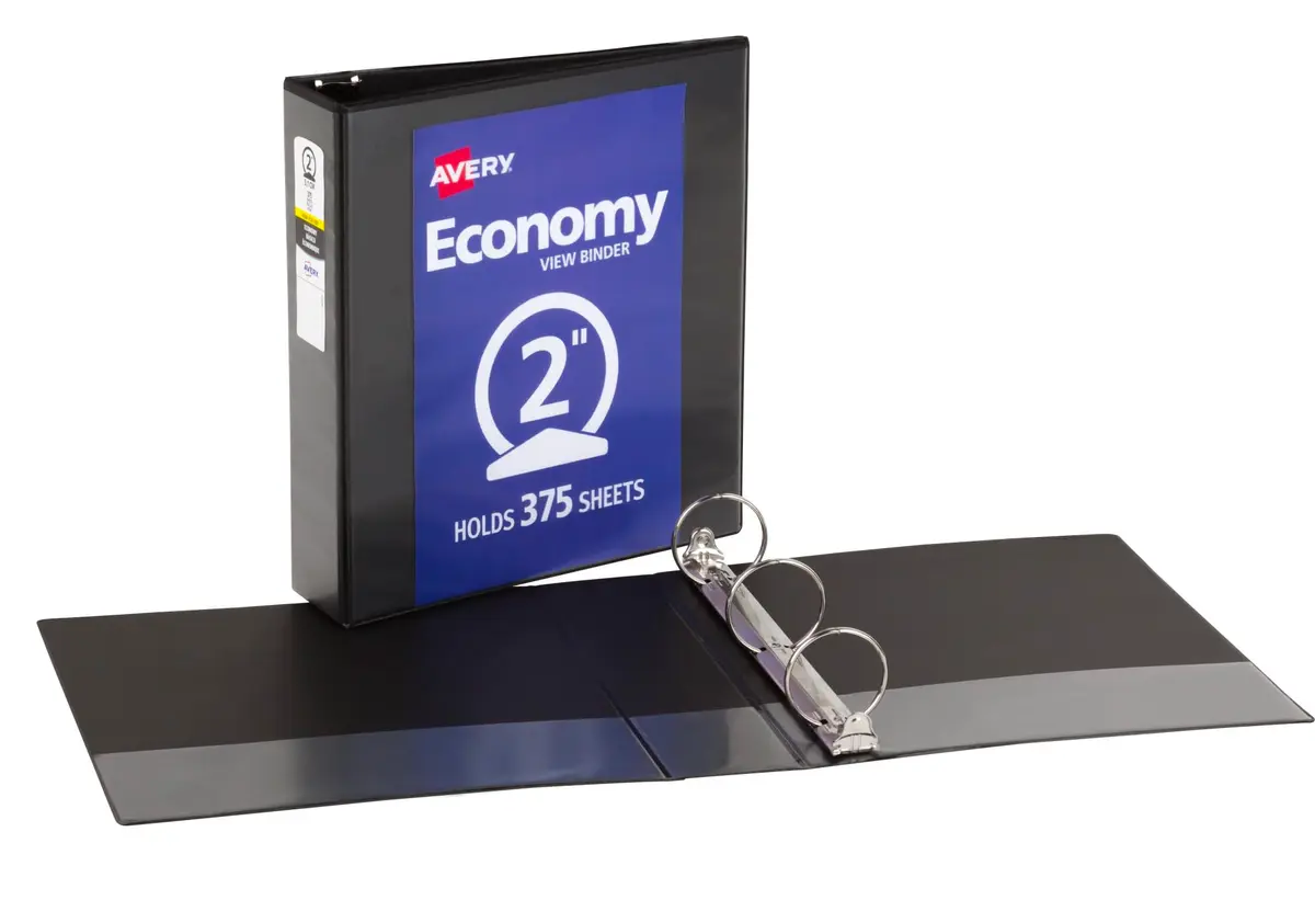 Avery Standard View 3 Ring Binder, 2" Round Rings, 375 Sheet Capacity | Black, 2.8" Spine - view 7