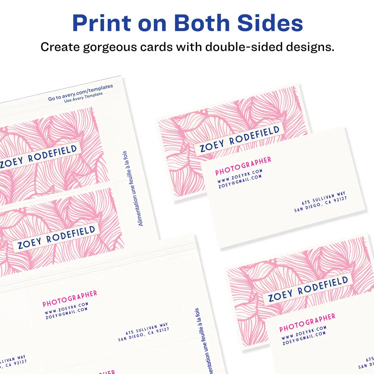 Avery Clean Edge Printable Business Cards 400 Count (2" x 3.5") | Inkjet Printer Optimized - view 8