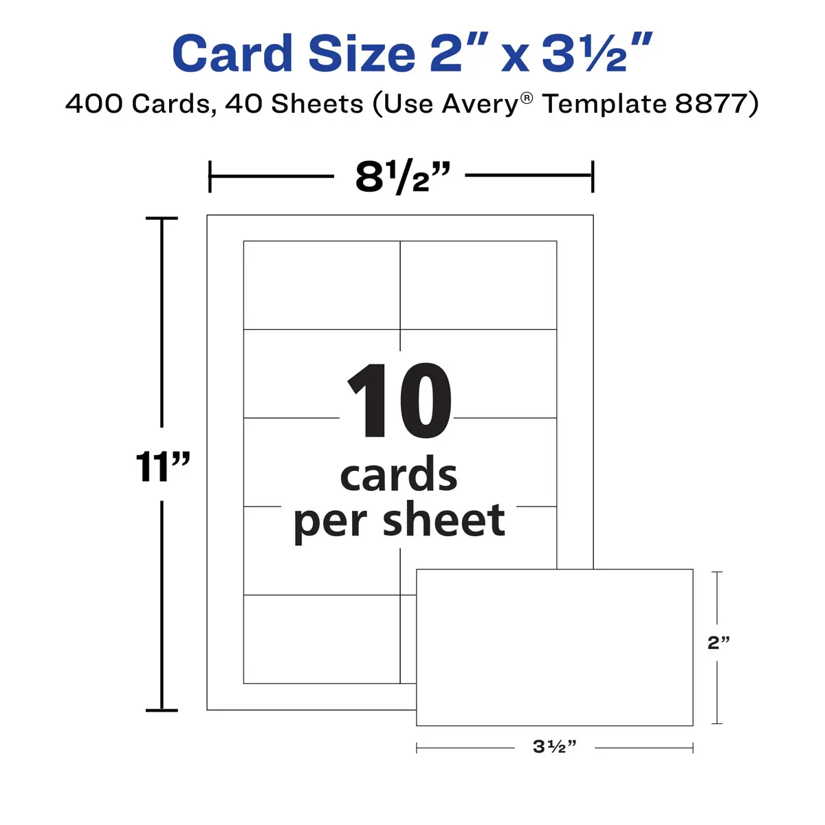 Avery Clean Edge Printable Business Cards 400 Count (2" x 3.5") | Inkjet Printer Optimized - view 9