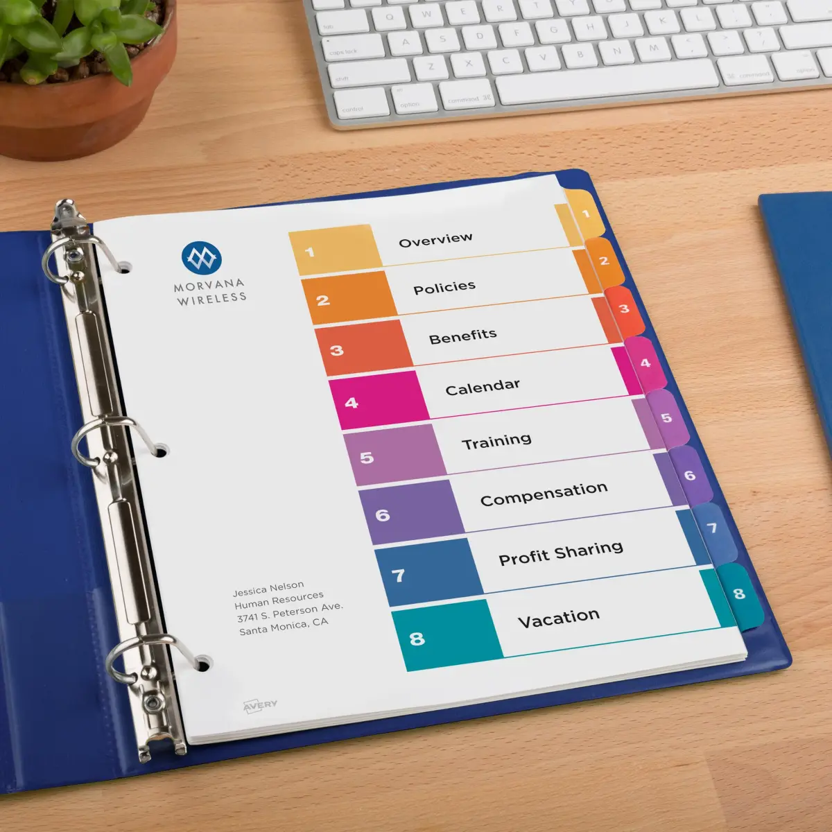 Avery Ready Index Table of Contents Dividers, 8-Tab, Color, 24 Sets | Printable & Reinforced for Professional Organization - view 9