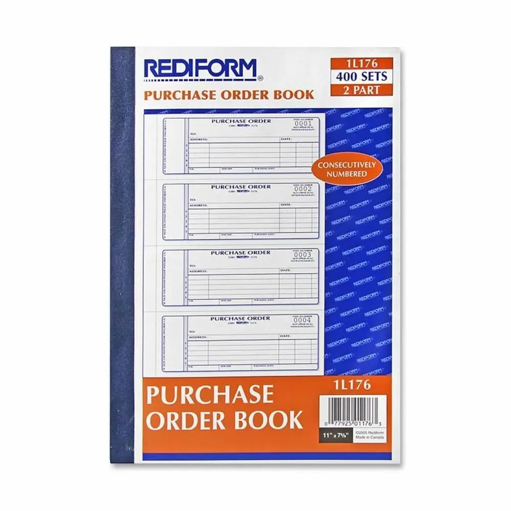 Rediform Purchase Order Book, Manifold Cover, Carbonless Forms, 2.75" x 7" | 400 Sets for Office & School Supplies - main product image