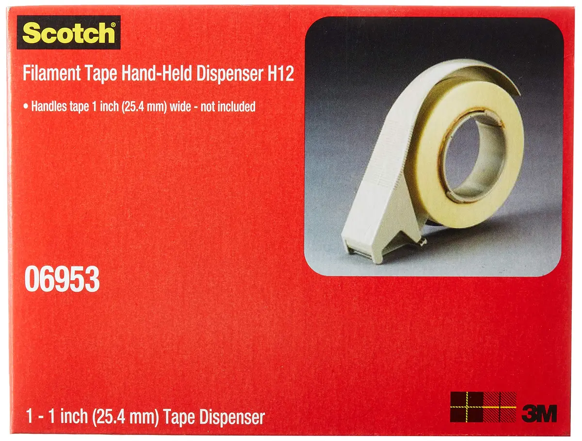 Scotch Filament Tape Hand Dispenser H12 | Tension Control for Narrow Rolls, Gray - view 3