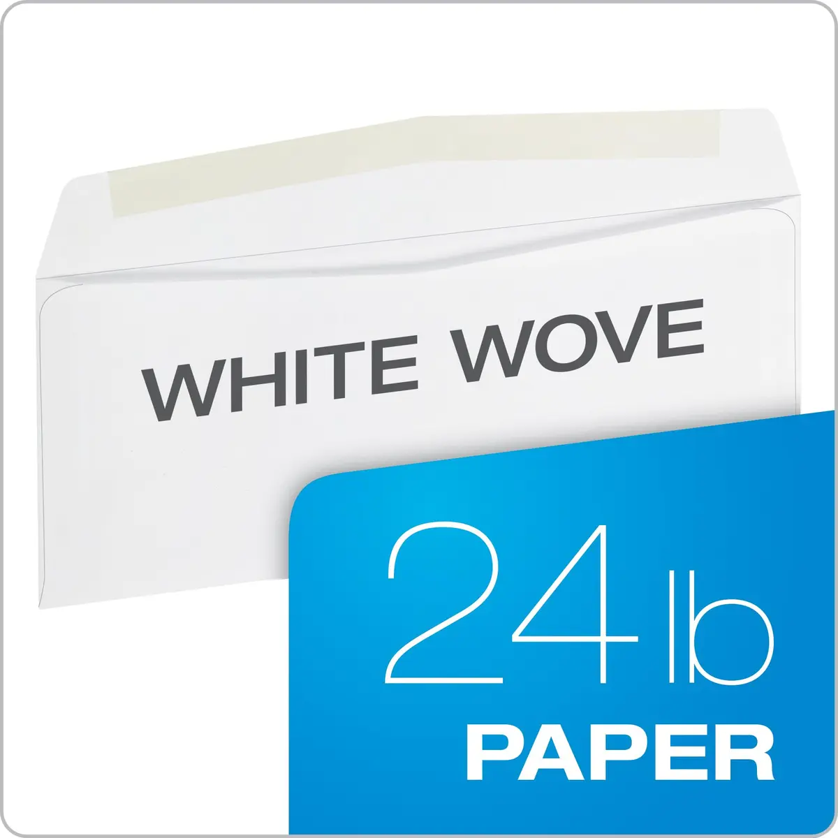 Quality Park #9 Envelopes, Letter Size White Mailing Envelopes, 3-7/8 x 8-7/8 Inch, No Window, Gummed Closure, 500/Box - view 5