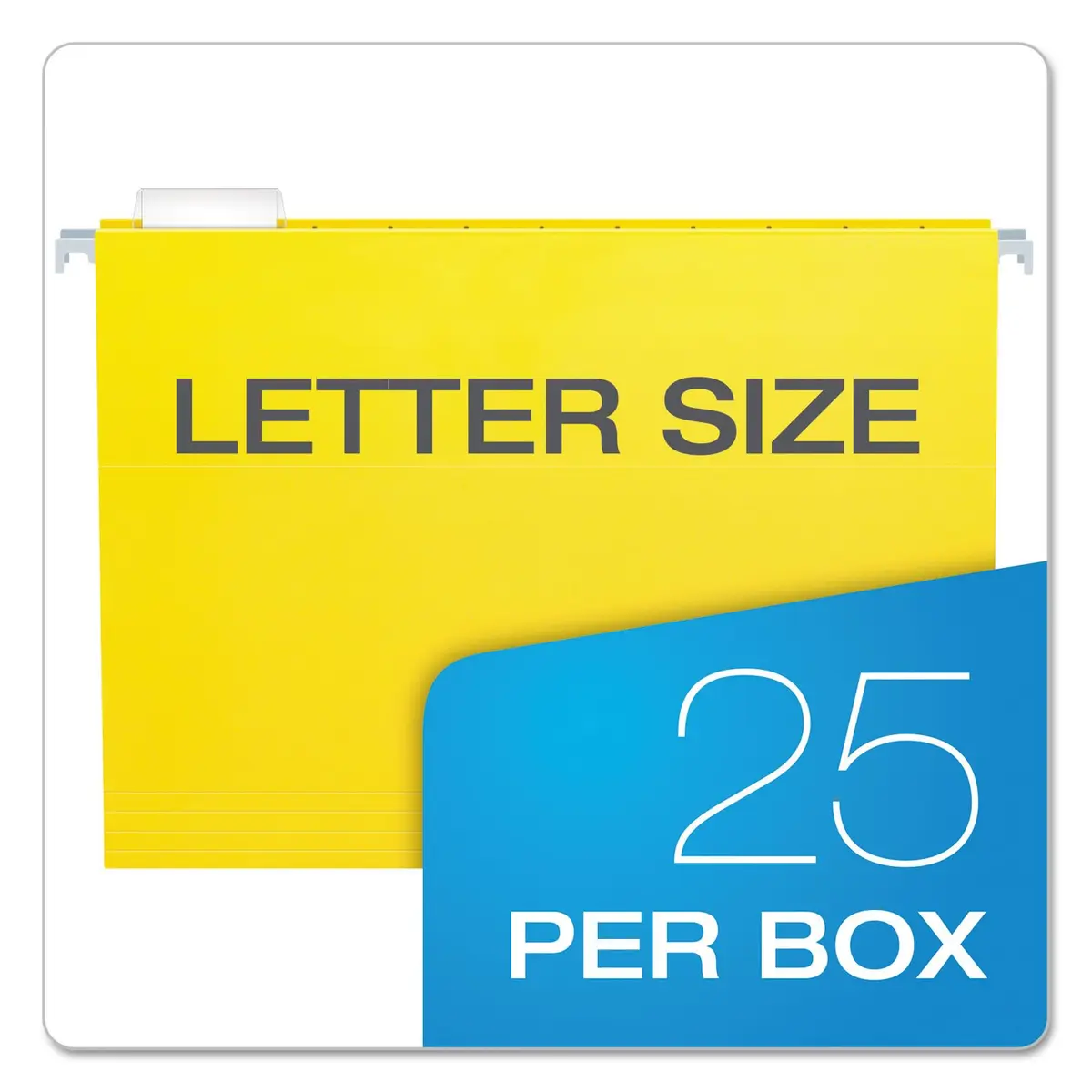 Pendaflex Recycled Hanging Folders Letter Size Yellow 1/5 Cut | Eco-Friendly Office Filing - view 4