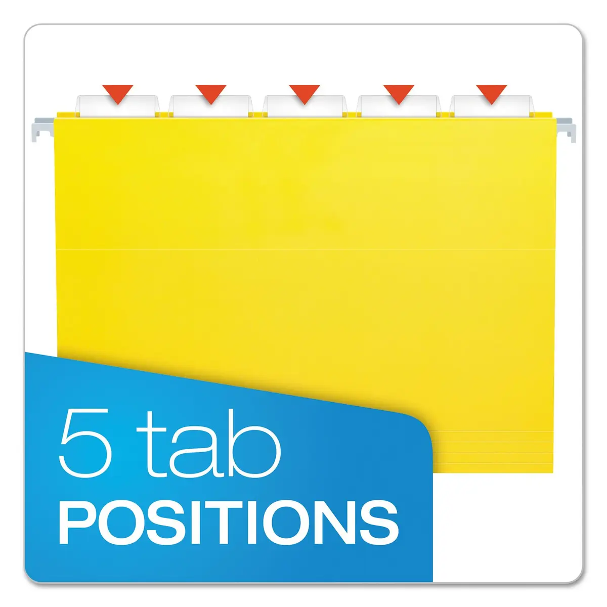 Pendaflex Recycled Hanging Folders Letter Size Yellow 1/5 Cut | Eco-Friendly Office Filing - view 5