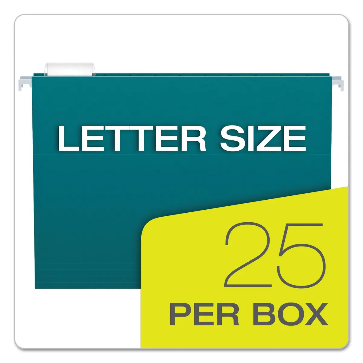 Pendaflex Recycled Hanging Folders Letter Size Teal 1/5 Cut | Eco-Friendly Office Storage - view 2