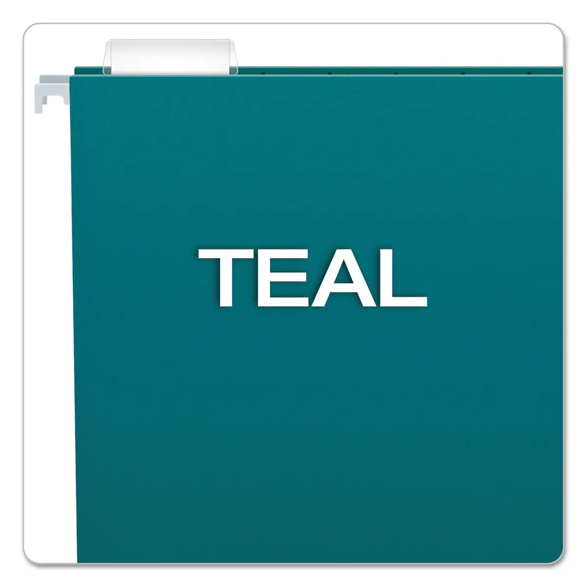 Pendaflex Recycled Hanging Folders Letter Size Teal 1/5 Cut | Eco-Friendly Office Storage - view 4