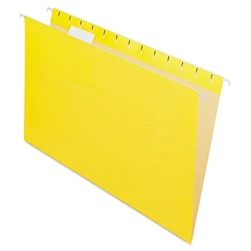 Pendaflex Recycled Hanging Folders Legal Size Yellow 25/Box | Eco-Friendly, Durable & Color-Coded Filing - main product image