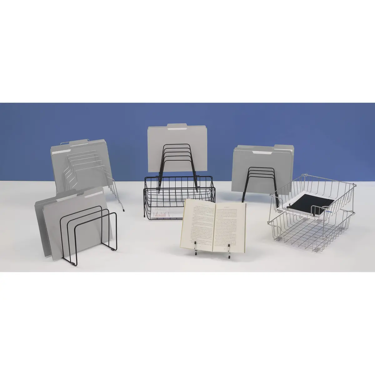 Fellowes Step File Junior Wire Organizer Rack, 6 Sections, Black | Durable Steel Office Storage - view 6