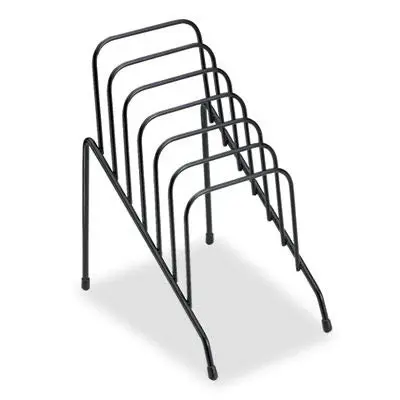 Fellowes Step File Junior Wire Organizer Rack, 6 Sections, Black | Durable Steel Office Storage - view 4
