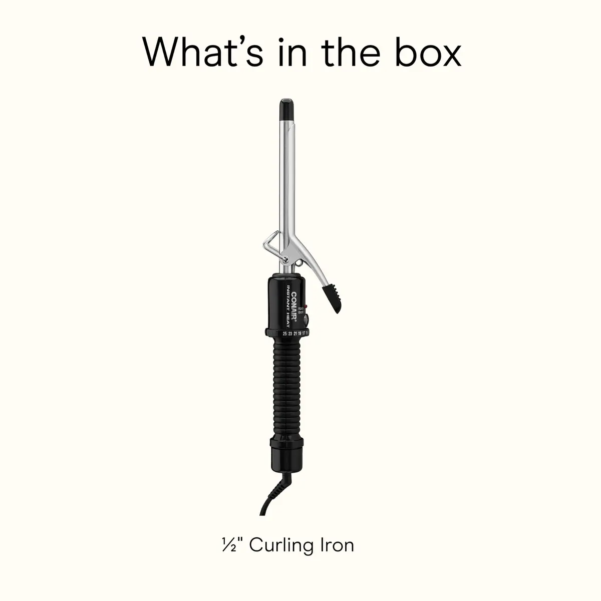 Conair Curling Iron 0.5-inch Barrel | Multi-Heat, Dual Voltage, Black - view 7
