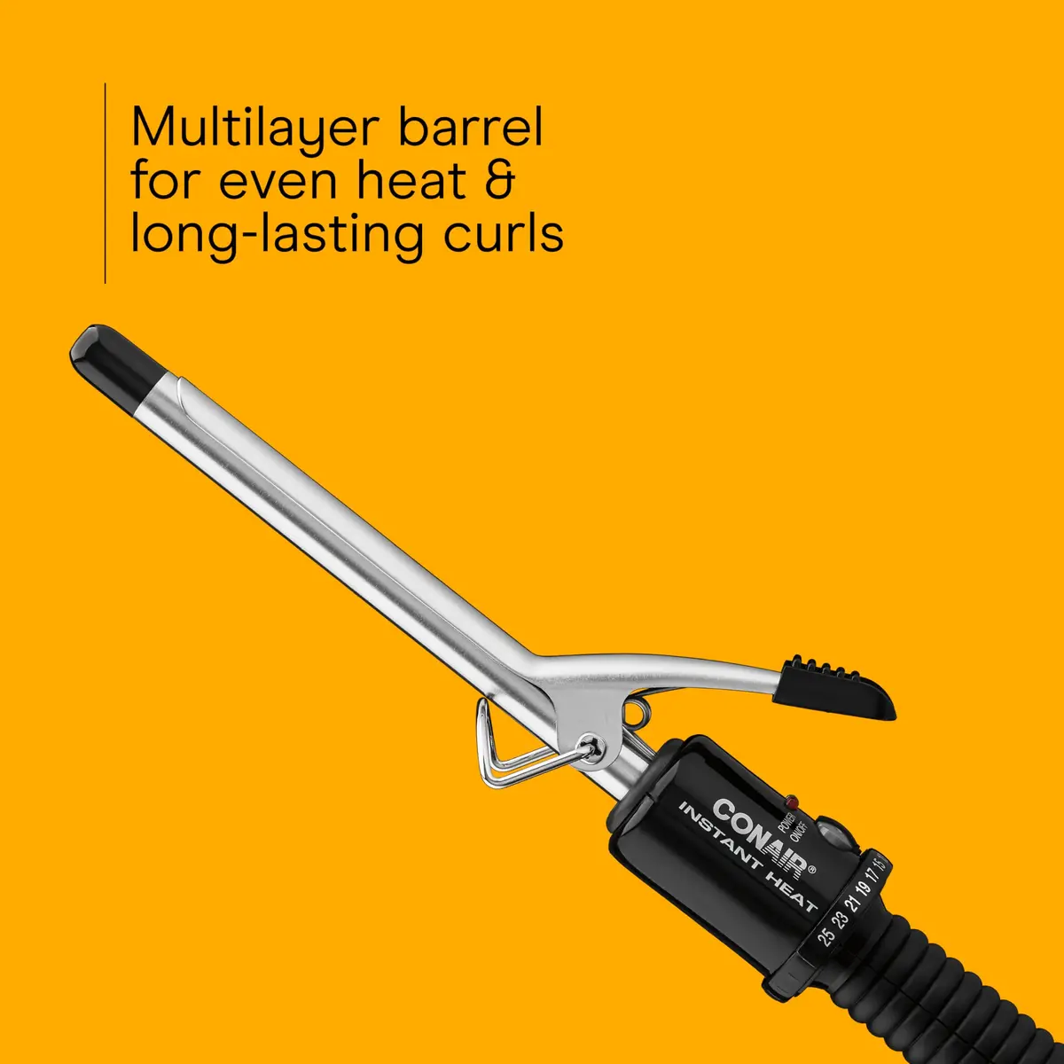 Conair Curling Iron 0.5-inch Barrel | Multi-Heat, Dual Voltage, Black - view 3