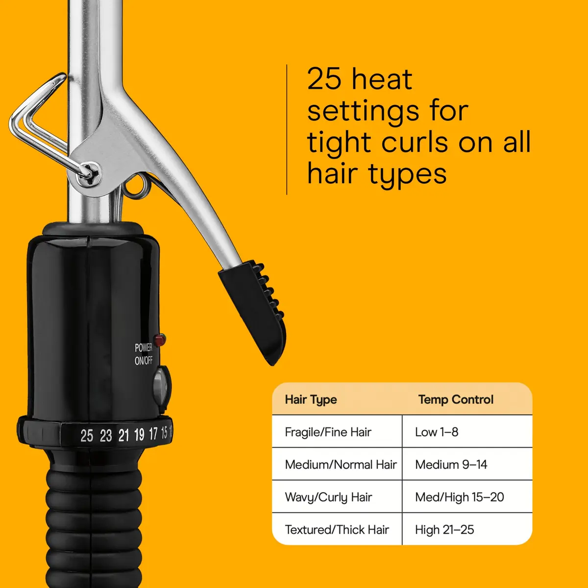 Conair Curling Iron 0.5-inch Barrel | Multi-Heat, Dual Voltage, Black - view 4