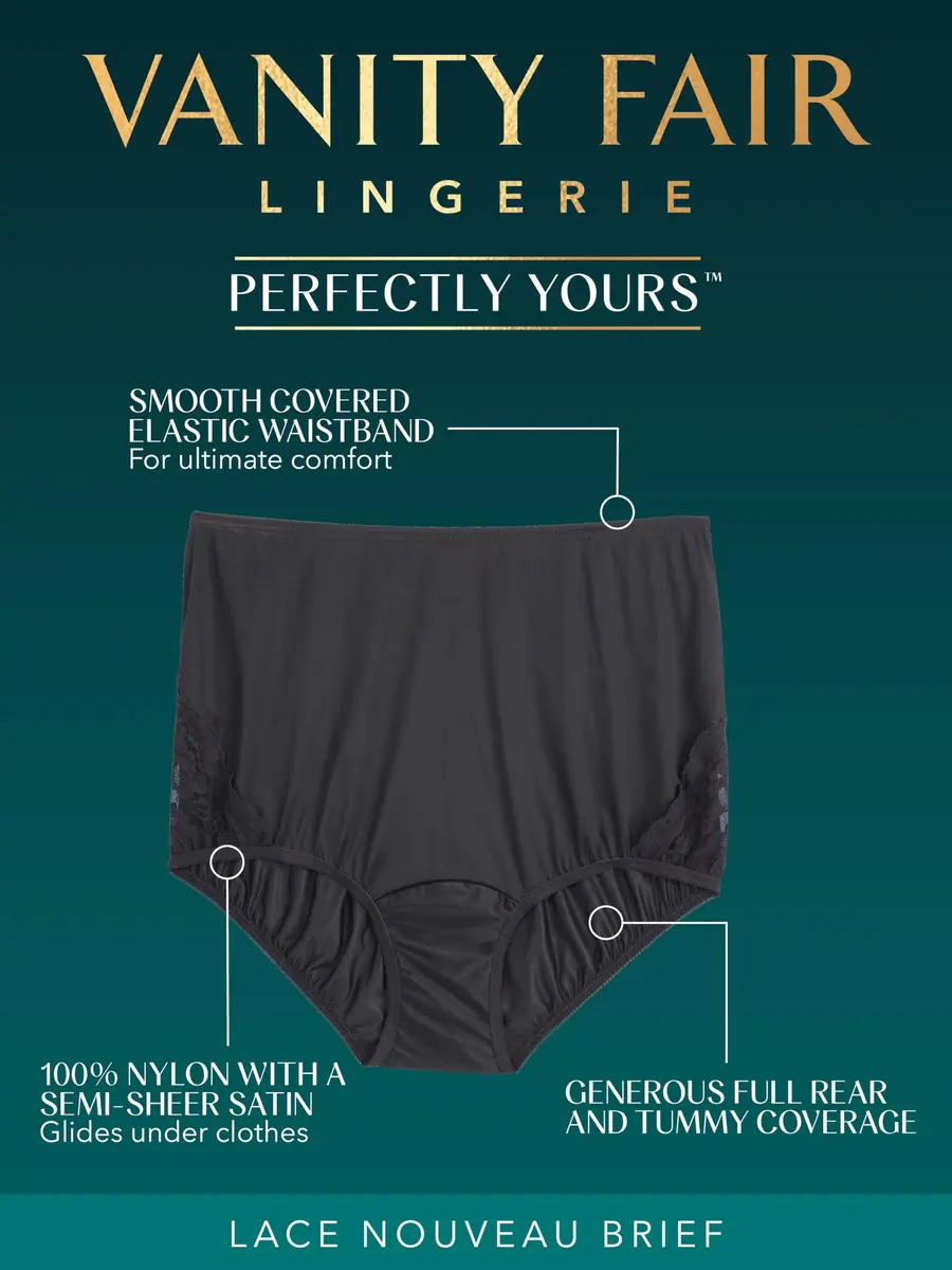 Vanity Fair High Waisted Underwear Full Coverage Nylon Lace 7 | Comfortable Tummy & Rear Support - view 3