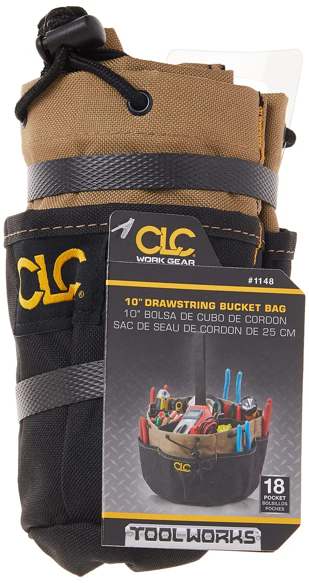 Custom Leathercraft CADDY 18-Pocket Drawstring Bucket Bag, Black | Organizes Tools & Accessories - view 6