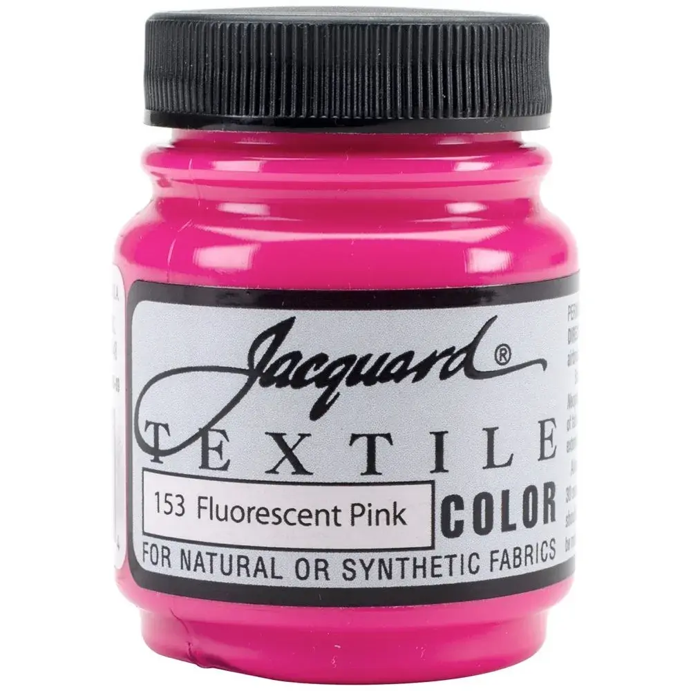 Jacquard Textile Color Fluorescent Pink Fabric Paint 66.5ml (2.25 Fl Oz) | Permanent, Soft-Finish, Indoor & Outdoor Use - main product image