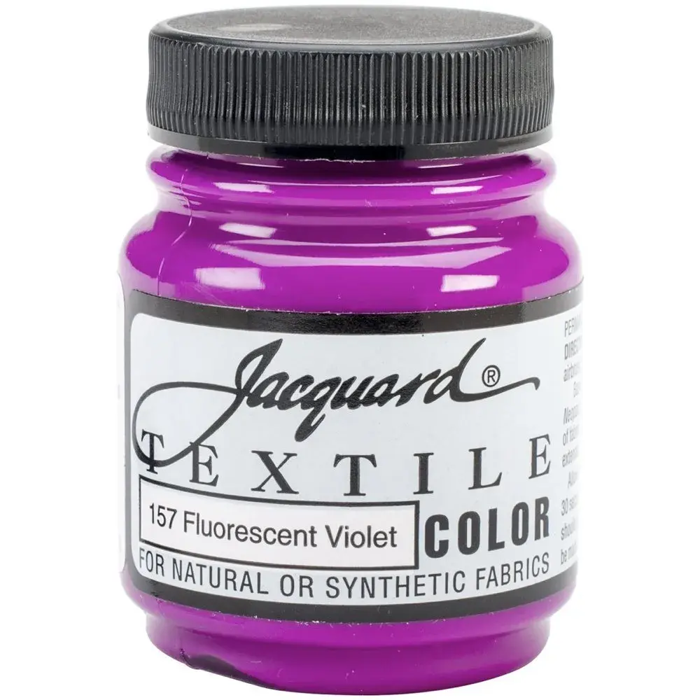 Jacquard Textile Paint - Fluorescent Violet, 2.25 Fl Oz (Pack of 1) Permanent Fabric Color for All Fibers - main product image